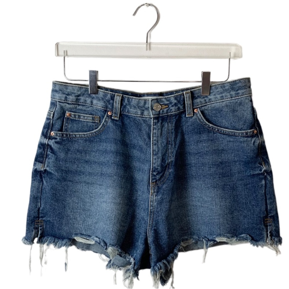 Denim Co. High Waist Raw Hem Jean Shorts